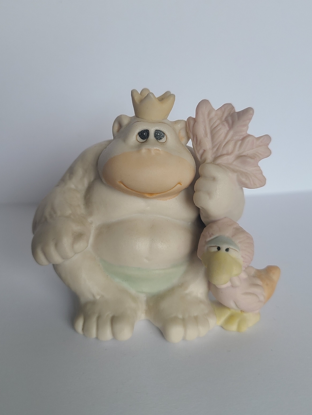 Vintage Precious Moments Favorite Fan Monkey Collectible Porcelain Figurine